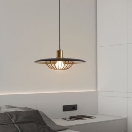 Luminária pendente nórdica em ferro forjado, criativa, disco, teto, luminárias