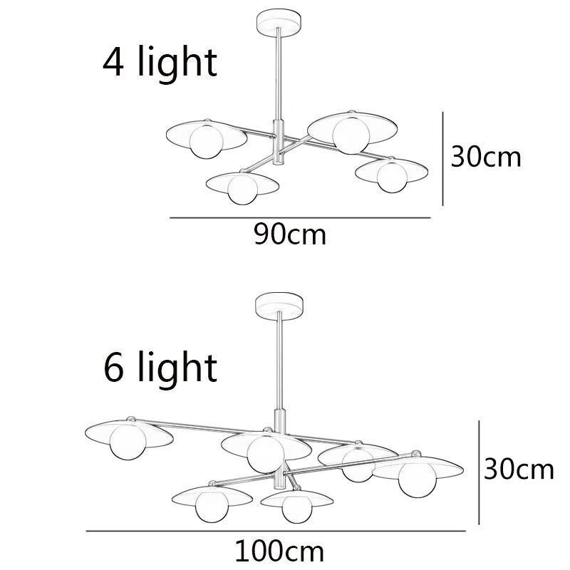 Luminária pendente nórdica criativa G9 em ferro forjado com disco de teto