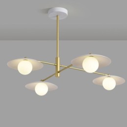 Luminária pendente nórdica criativa G9 em ferro forjado com disco de teto