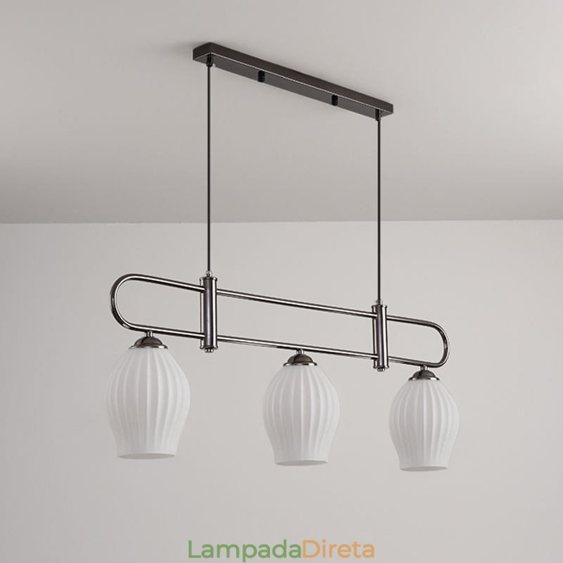 Luminária pendente nórdica em ferro forjado, luminária de teto criativa com estame
