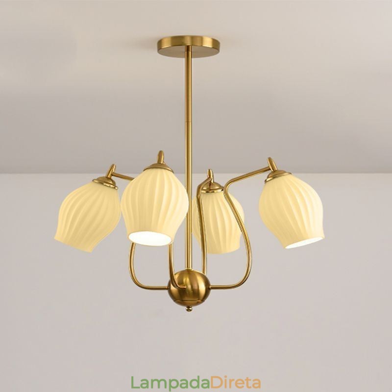 Luminária pendente nórdica criativa em ferro forjado, cobre, cor natural, estame, luminária de teto