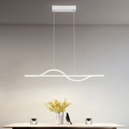 Luminária pendente elegante em alumínio com ondas artísticas, luminária de teto