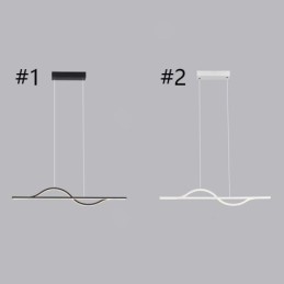 Luminária pendente elegante em alumínio com ondas artísticas, luminária de teto