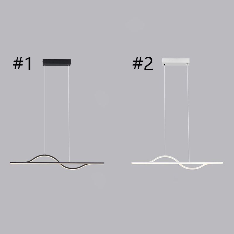 Luminária pendente elegante em alumínio com ondas artísticas, luminária de teto