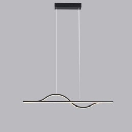 Luminária pendente elegante em alumínio com ondas artísticas, luminária de teto