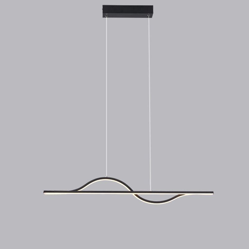 Luminária pendente elegante em alumínio com ondas artísticas, luminária de teto