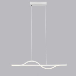 Luminária pendente elegante em alumínio com ondas artísticas, luminária de teto
