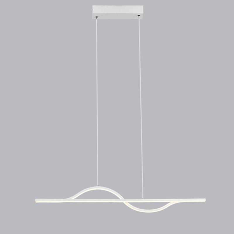 Luminária pendente elegante em alumínio com ondas artísticas, luminária de teto