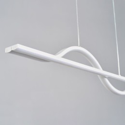 Luminária pendente elegante em alumínio com ondas artísticas, luminária de teto