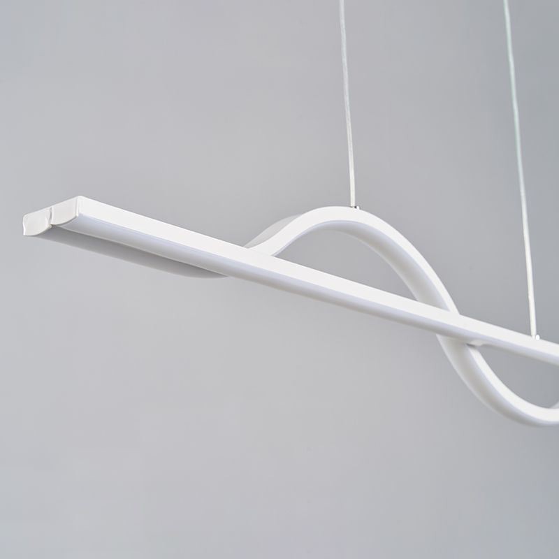 Luminária pendente elegante em alumínio com ondas artísticas, luminária de teto