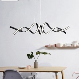 Luminária pendente minimalista em alumínio, arte em espiral minimalista, luminária de teto