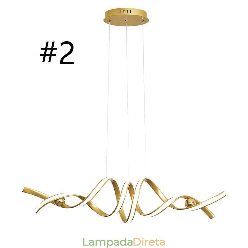Luminária pendente minimalista em alumínio, arte em espiral minimalista, luminária de teto