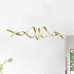 Luminária pendente minimalista em alumínio, arte em espiral minimalista, luminária de teto
