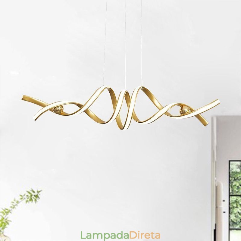 Luminária pendente minimalista em alumínio, arte em espiral minimalista, luminária de teto
