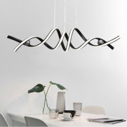 Luminária pendente minimalista em alumínio, arte em espiral minimalista, luminária de teto