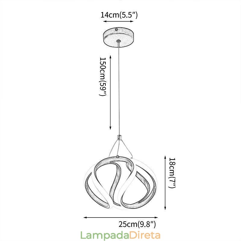 Luminária pendente de alumínio Art Small Pumpkin Ceiling Light
