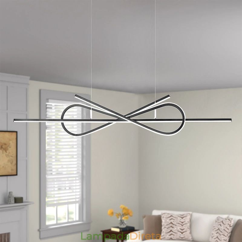 Luminária pendente simples em alumínio com laço de teto
