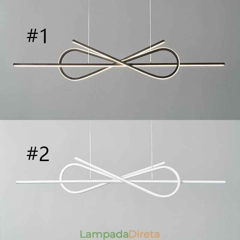 Luminária pendente simples em alumínio com laço de teto