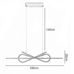 Luminária pendente simples em alumínio com laço de teto