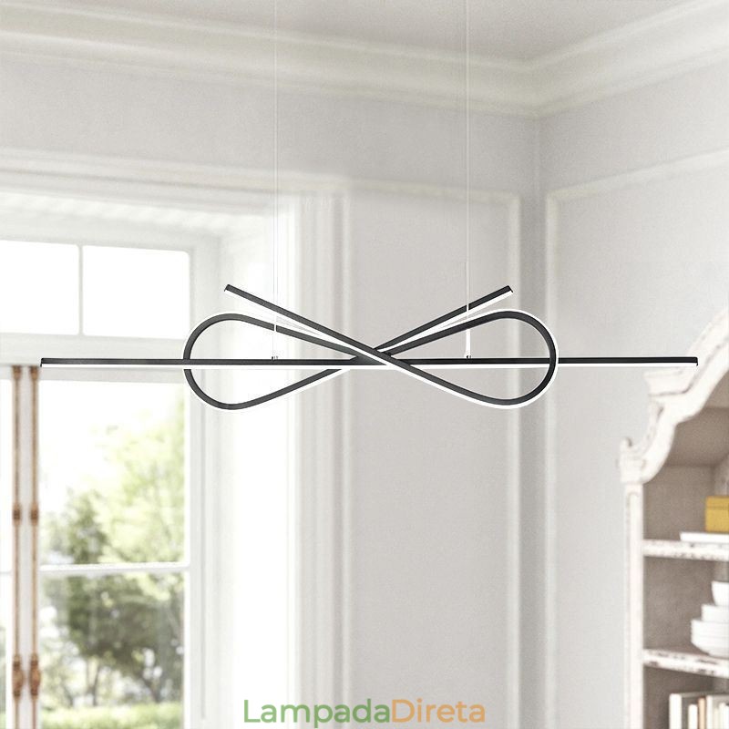 Luminária pendente simples em alumínio com laço de teto