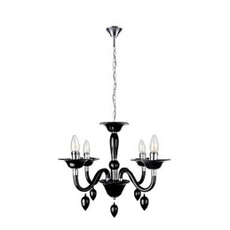 Lustre preto moderno com 4 luzes