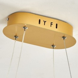 Luminária pendente estilosa em alumínio com arte no teto