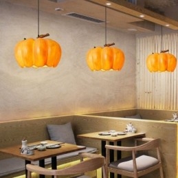 Luminária pendente japonesa retrô de abóbora, luzes criativas de teto