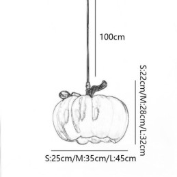Luminária pendente japonesa retrô de abóbora, luzes criativas de teto