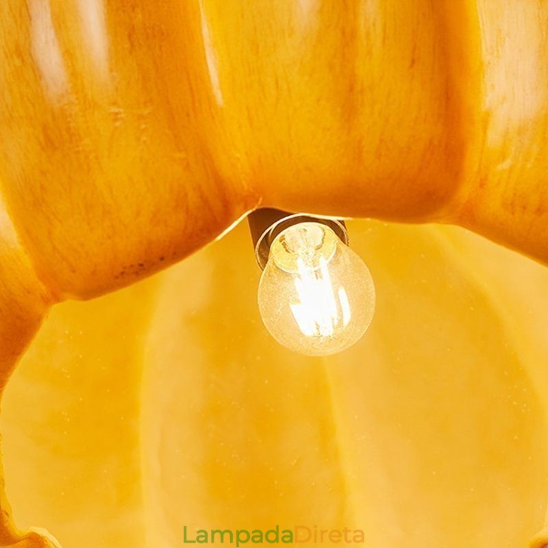 Luminária pendente japonesa retrô de abóbora, luzes criativas de teto