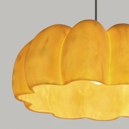 Luminária pendente de abóbora de cabeça única, luminária de teto retrô japonesa