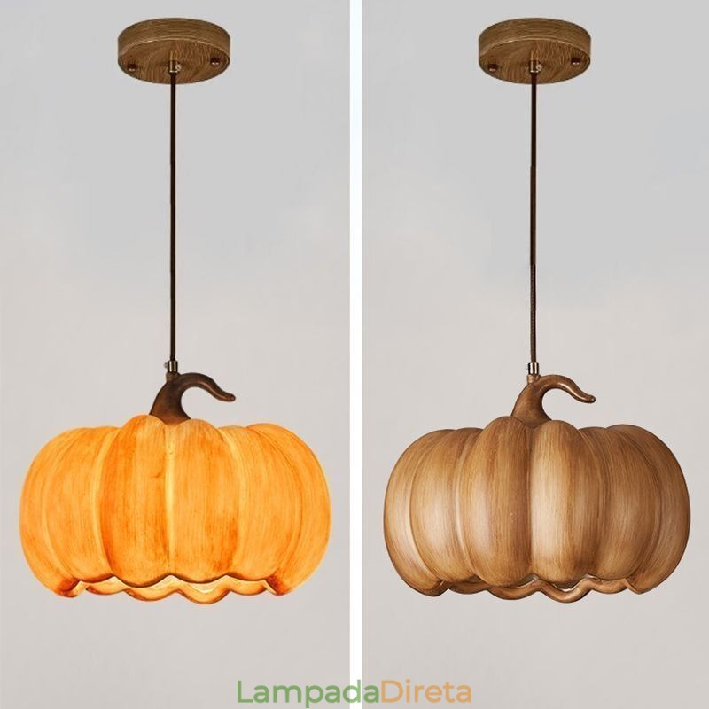 Luminária pendente criativa de abóbora japonesa retrô, luminária de teto