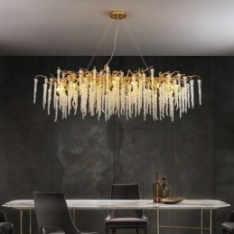 Lustre nórdico pendente Golden Branch G9 em vidro