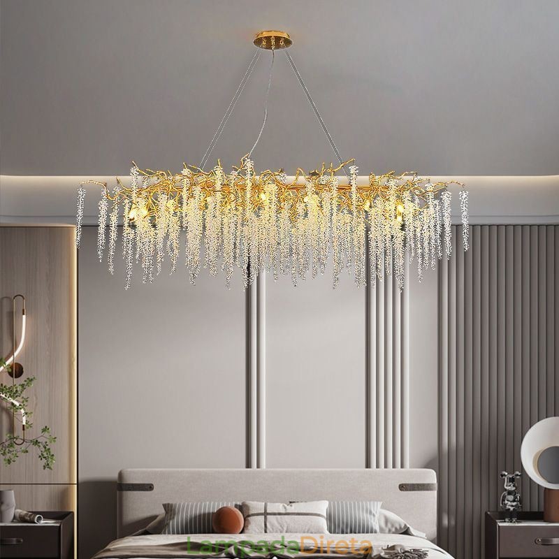 Lustre nórdico pendente Golden Branch G9 em vidro