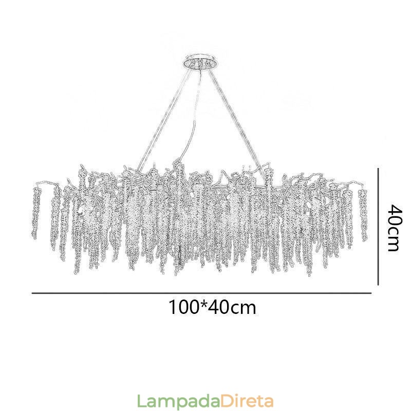 Lustre nórdico pendente Golden Branch G9 em vidro