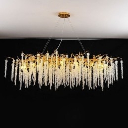 Lustre nórdico pendente Golden Branch G9 em vidro