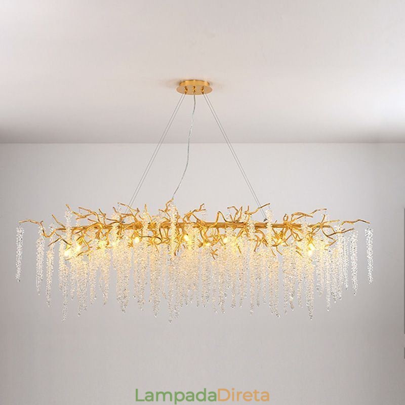 Lustre nórdico pendente Golden Branch G9 em vidro