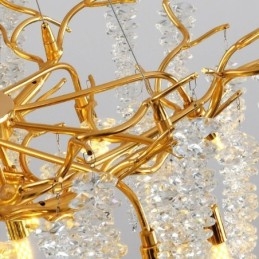 Lustre nórdico pendente Golden Branch G9 em vidro