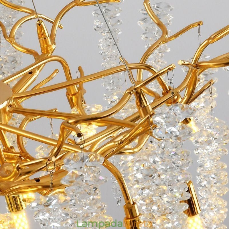 Lustre nórdico pendente Golden Branch G9 em vidro