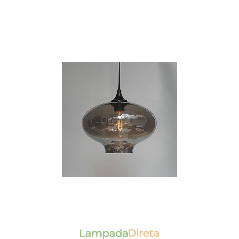 Pendente Bubble Design 1 Luz Minimalista Pintura em Ferro