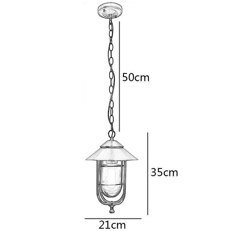 American Retro Outdoor Light Impermeável Birdgaiola Forma Pendente Luz Jardim
