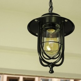 American Retro Outdoor Light Impermeável Birdgaiola Forma Pendente Luz Jardim