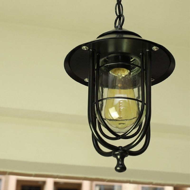 American Retro Outdoor Light Impermeável Birdgaiola Forma Pendente Luz Jardim