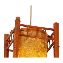 Lustre Retro Lanterna Madeira Bambu