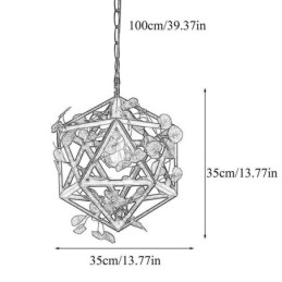Luminária pendente industrial vintage em forma de gaiola de ferro