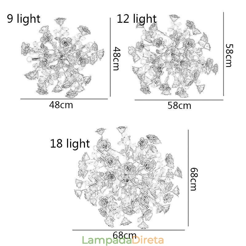 Lustre de cerâmica com pingente de luxo e flor vermelha