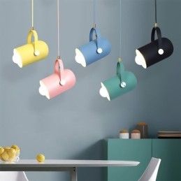 Luminária pendente nórdica colorida Macaron com cabeça única