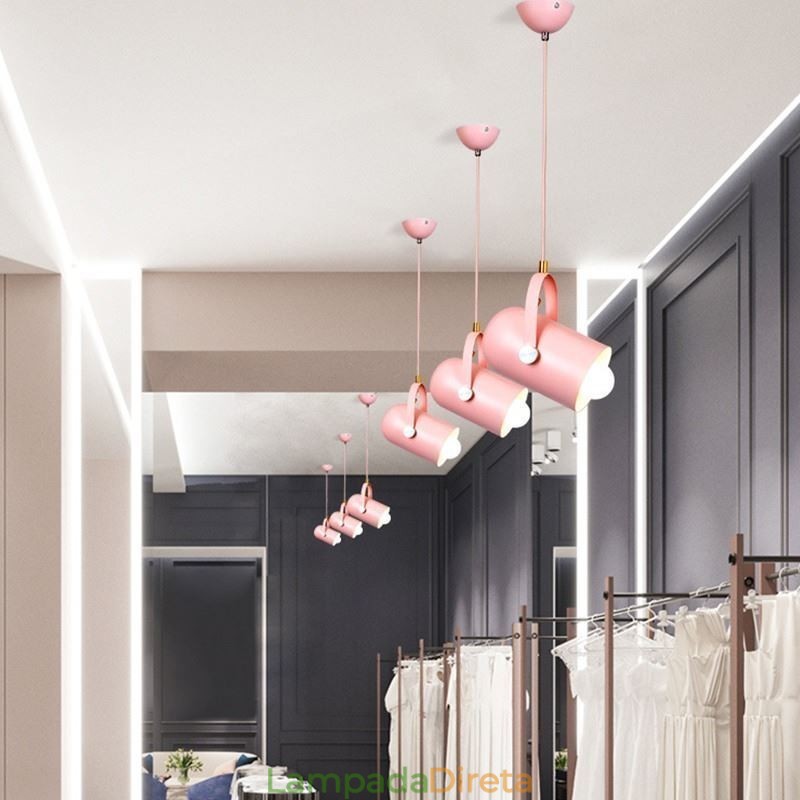 Luminária pendente nórdica colorida Macaron com cabeça única