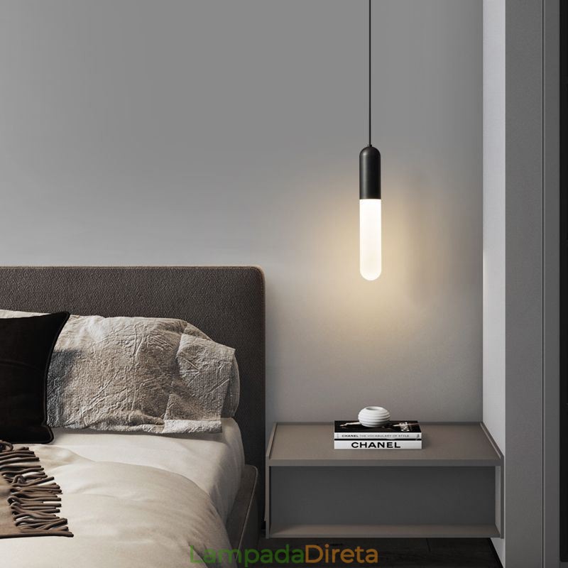 Luminária pendente fosca moderna Luminária pendente escovada