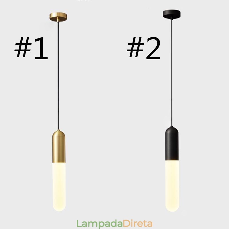 Luminária pendente fosca moderna Luminária pendente escovada