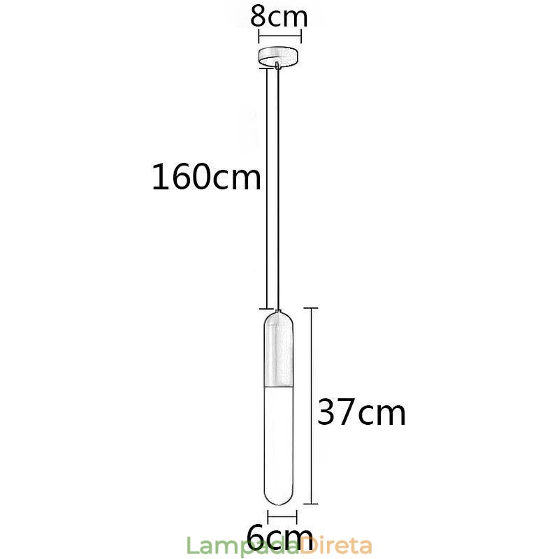 Luminária pendente fosca moderna Luminária pendente escovada